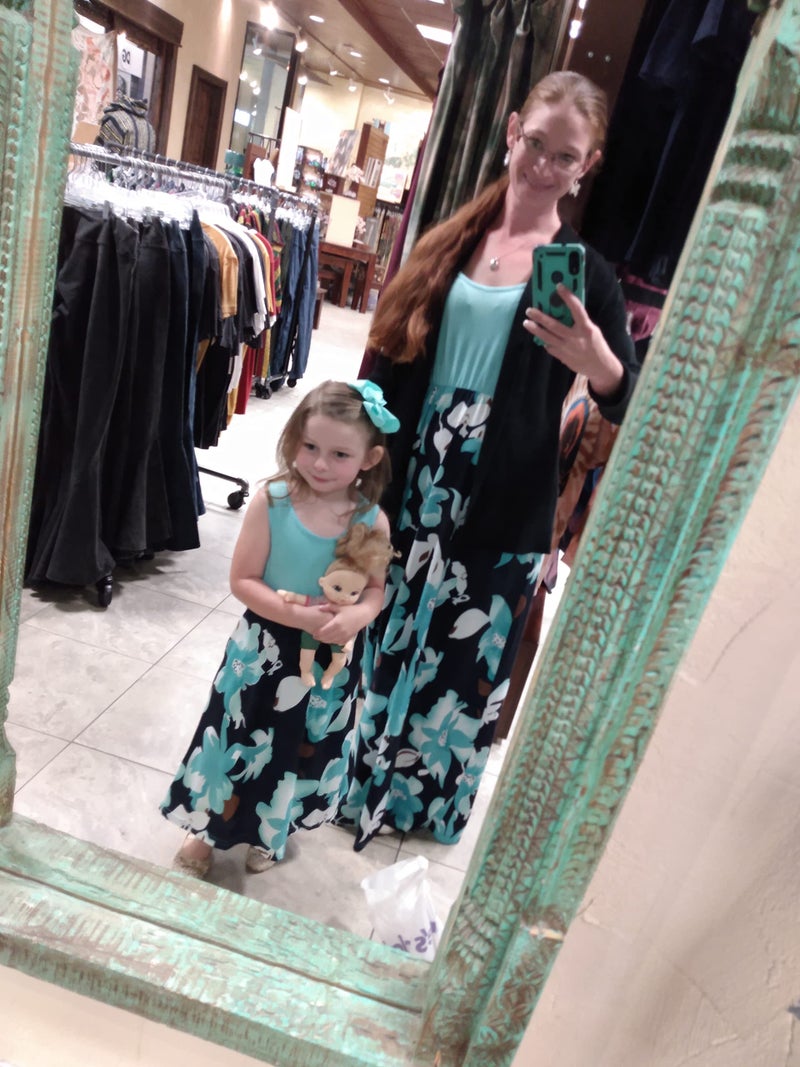 Qin.Orianna Mommy and Me Boho Floral Family Matching Maxi Dress with Pocket for Motherâ€™s Day Green - Image 4